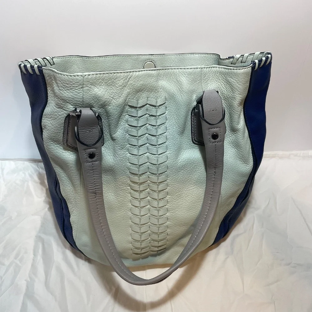 orYANY Leather Hobo Shopper Purse Grey Blue - Picture 3 of 16